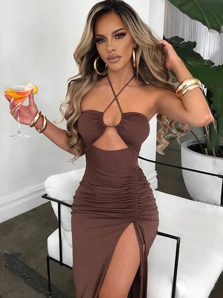 Sleeveless Midi Backless Slim