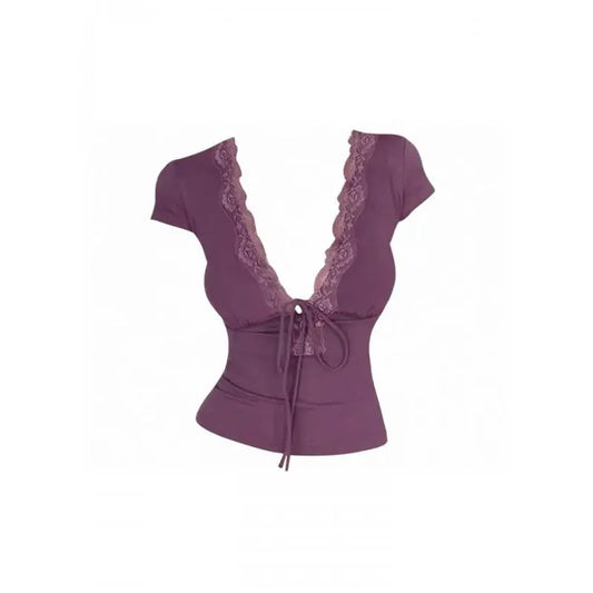 Lace Deep V Neck