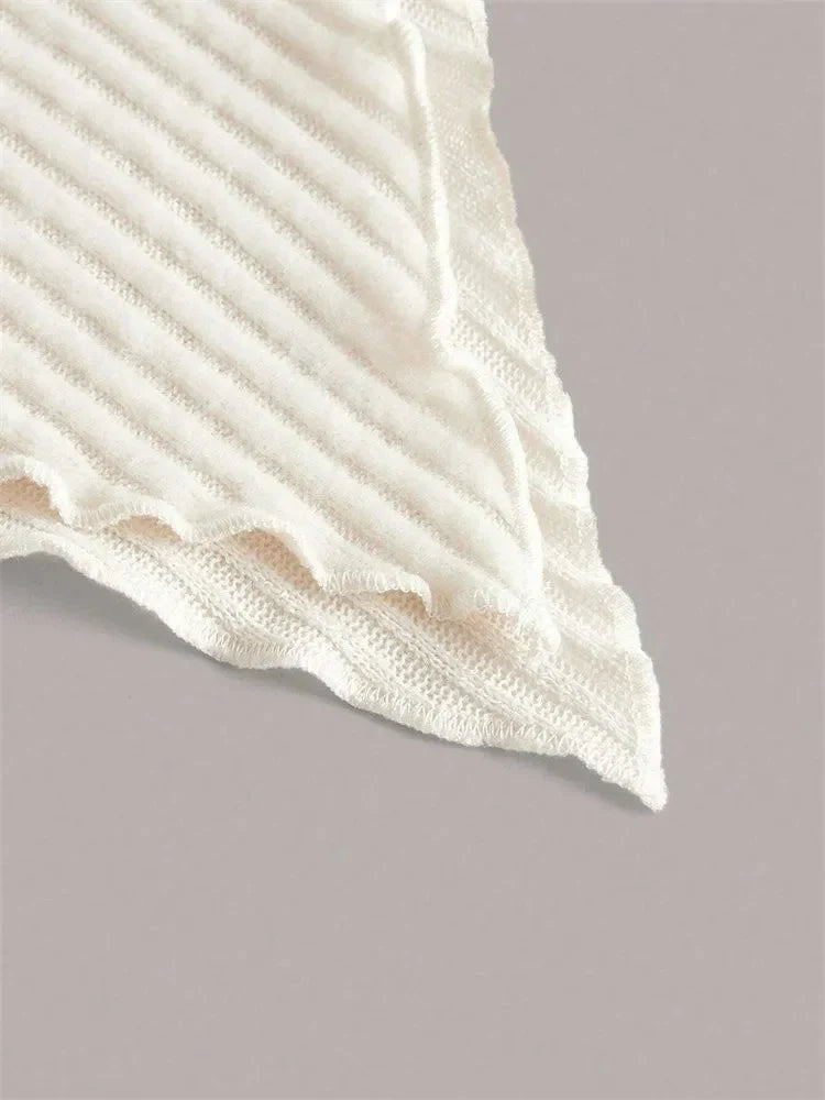 Grunge Asymmetrical Neck Rib-knit