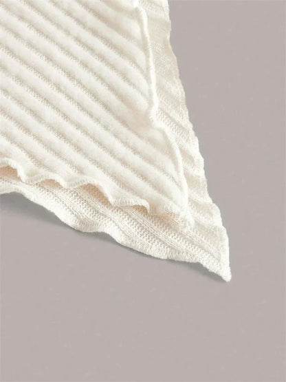 Grunge Asymmetrical Neck Rib-knit