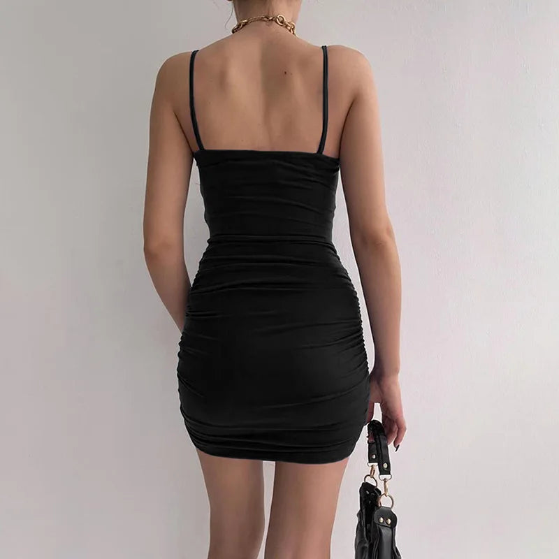 Spaghetti Strap Bodycon Backless Wrap Hip Slim
