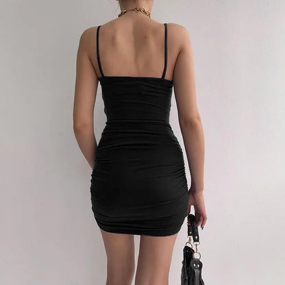 Spaghetti Strap Bodycon Backless Wrap Hip Slim