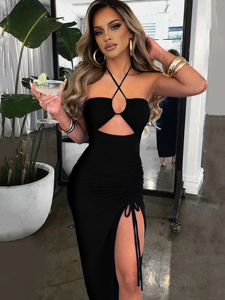 Sleeveless Midi Backless Slim